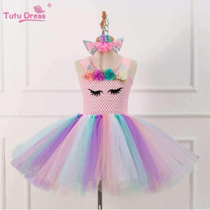 Planet Gates White / 10 Colorful Flowers Baby Girls Clothes Birthday Party Dresses Children  Birthday Gift  Tutu Costume Summer Girl Tutu Dress