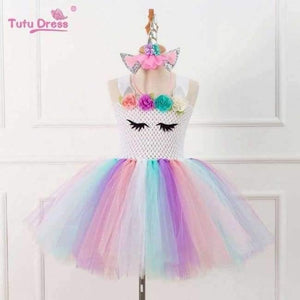 Planet Gates White / 10 Colorful Flowers Baby Girls Clothes Birthday Party Dresses Children  Birthday Gift  Tutu Costume Summer Girl Tutu Dress
