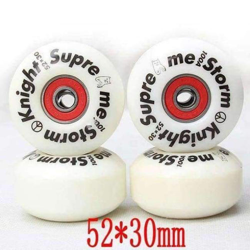 Planet Gates White 100A 52*30mm ABEC-9 White Skateboard Wheels With Skate Board Bearings Spacers Free Shipping