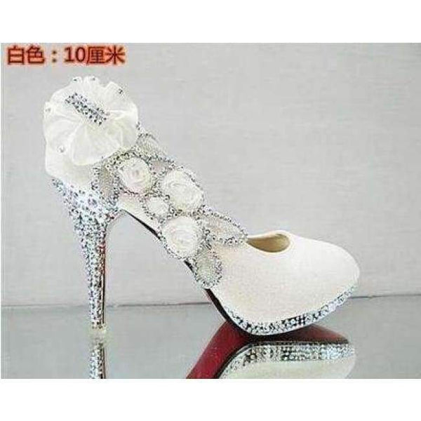Planet Gates white 10cm / 4 2016 Glitter Gorgeous Wedding Bridal Evening Party Crystal High Heels Women Shoes Sexy Woman Pumps Fashion Bridal Shoes 9 color