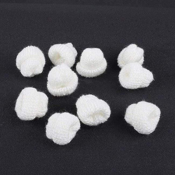 Planet Gates White 10pcs Sewing Mini Soft Hat For Garment Decoration Kid's Doll Hat Children Hair Accessories DIY Art Craft Material