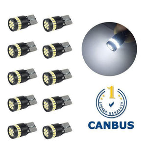 Planet Gates White 10x T10 LED W5W LED Canbus Auto Lamp 12V 3014 24SMD Car Interior Light 194 168 Lights Bulb White Blue Red Yellow No Error