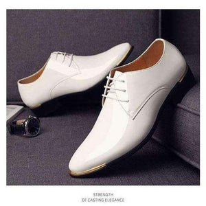 Planet Gates White / 11 2018 Newly Men's Quality Patent Leather Shoes Zapatos de hombre Size 38-47 Black Leather Soft Man Dress Shoes