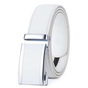 Mens Fashion Automatic Buckle Leather Luxury Man Cinturones Hombre White Men Belt Alloy Buckle Belts For Men