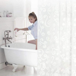 Planet Gates White / 120x180cm Bath Curtain White Geometric Printed Protection PEVA Shower Curtains Plastic Waterproof Mold Proof Bathroom Products