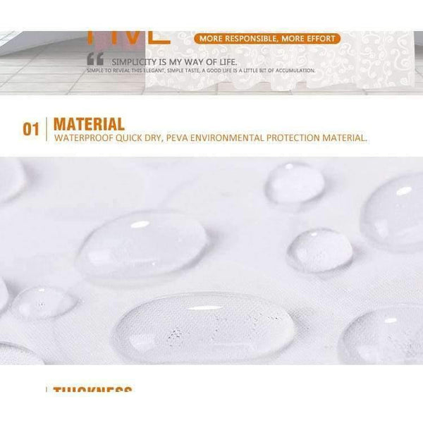 Planet Gates White / 120x180cm Bath Curtain White Geometric Printed Protection PEVA Shower Curtains Plastic Waterproof Mold Proof Bathroom Products