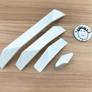 Design Matte Piano Black Solid Zinc Alloy Hole Pitch 32mm 192mm Geometric Design Modern Style Cabinet  Handle Door Pull