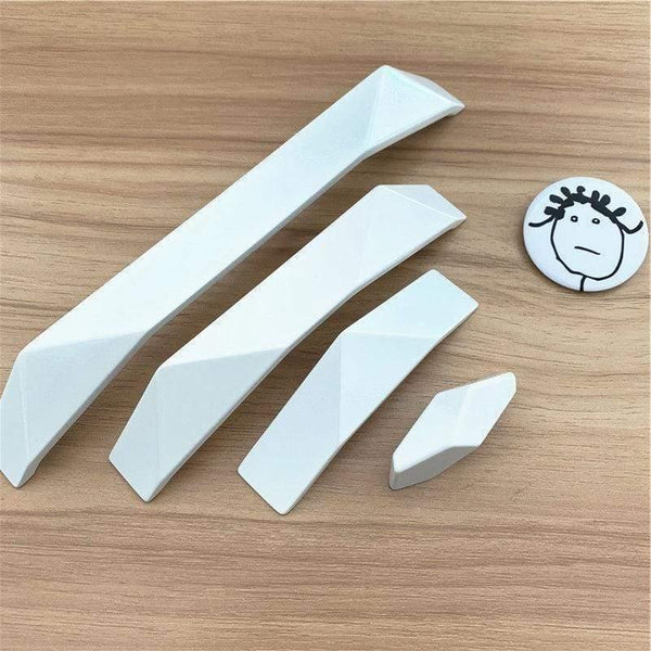 Design Matte Piano Black Solid Zinc Alloy Hole Pitch 32mm 192mm Geometric Design Modern Style Cabinet  Handle Door Pull