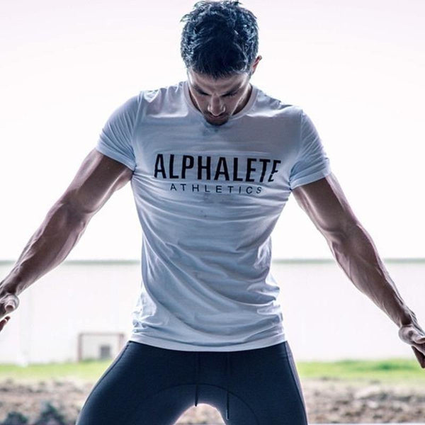 Men Cotton Short Sleeve T-shirt New Casual Print Slim Fit Shirt Male Jogger Gyms Fitness Crossfit Tees Tops Clothing