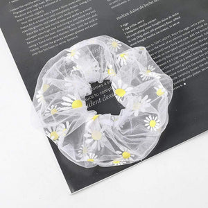 1PCS Scrunchies Hair Ring Daisy Floral Hair Ties Rope Autumn Winter Women Ponytail Hair Accessories Girls Hairbands Gifts