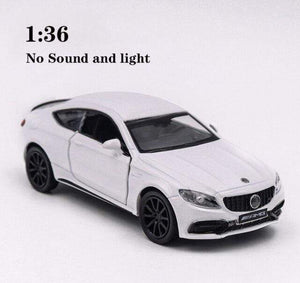 Planet Gates White 2 1:32 AMGC63S C63S Coupe Alloy Car Model Diecasts & Toy Vehicle Metal Car Model Collection High Simulation Sound Light Kids Gift