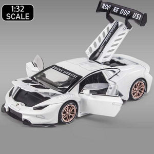 Planet Gates White 2 1:32 HURACAN ST EVO Alloy Sports Car Model Diecast & Toy Vehicle Metal Toy Car Model Simulation Sound Light Collection Kids Gift