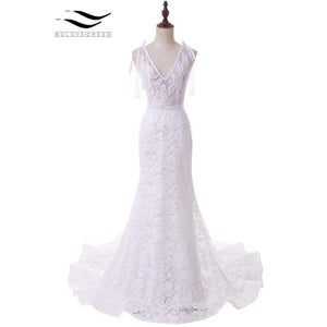 Planet Gates White / 2 / 100cm Elegant Spaghetti Strap Sexy Lace Wedding Dress Mermaid Bridal Dress Vestido De Noiva 2017 robe de mariage SLD-W105