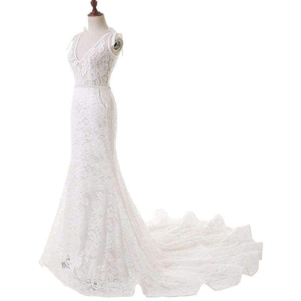 Planet Gates White / 2 / 100cm Elegant Spaghetti Strap Sexy Lace Wedding Dress Mermaid Bridal Dress Vestido De Noiva 2017 robe de mariage SLD-W105