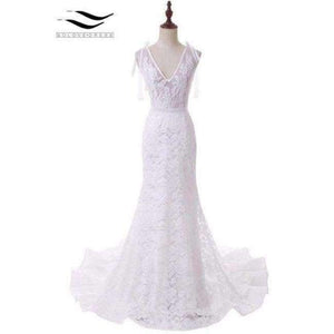 Planet Gates White / 2 / 100cm Elegant Spaghetti Strap Sexy Lace Wedding Dress Mermaid Bridal Dress Vestido De Noiva 2017 robe de mariage SLD-W105