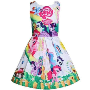 Planet Gates White 2 / 2T Baby Summer Princess Little Pony Rainbow Dresses For Girls Halloween Birthday Party Vestidos Dress Children Clothing