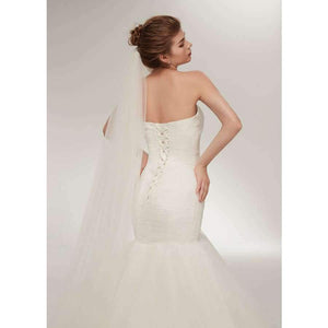 Planet Gates White / 2 / 50cm Tulle Mermaid Wedding Dresses Sweetheart Neckline Ruffled Fitail Bridal Dress Court Train Beach Wedding Gown 2018 New