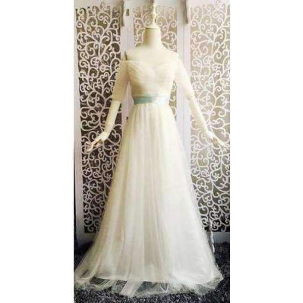 Planet Gates White / 2 Black Purple Red Gray Cheap Bridesmaid Dresses A-Line Off the Shoulder Half Sleeve Wedding party dress SW0035