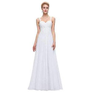 Planet Gates White / 2 Long Chiffon Evening Gown Sweetheart Party Formal Dress Floor Length elegant Long Evening Dresses 2018 zipper Back