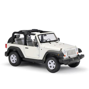 Planet Gates White 2 Model Car 1:24 Scale 2007 Jeep Wrangler Diecast Car Simulator Alloy Off-Road Metal Classic Toy Car For Kid Gift Collection