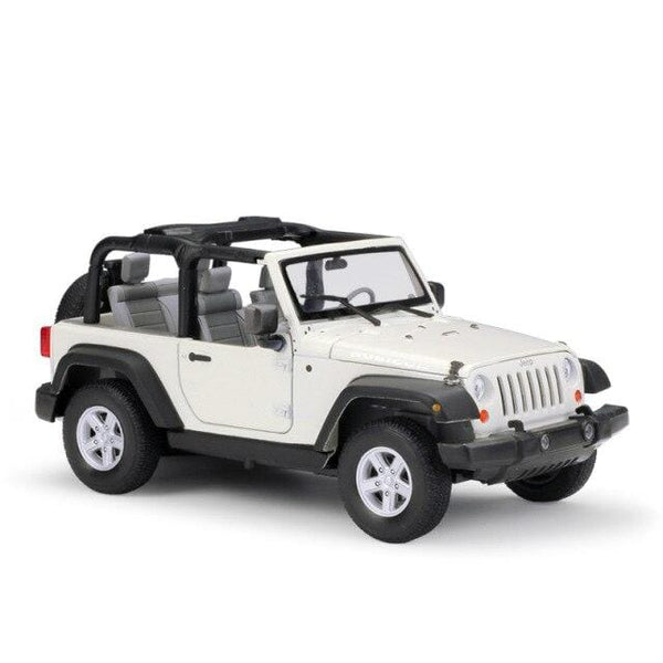 Planet Gates White 2 Model Car 1:24 Scale 2007 Jeep Wrangler Diecast Car Simulator Alloy Off-Road Metal Classic Toy Car For Kid Gift Collection