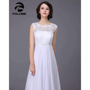 Planet Gates White / 2 Neck Beading Lace Vestidos De Novia Backless Beach Chiffon A-line Wedding Dresses Marriage Bridal Gowns Free Shipping