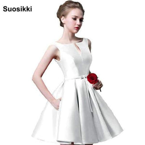 Planet Gates White / 2 New fashion fuchsia vestido de noiva short design Champange color lace up bridal party cocktail dress