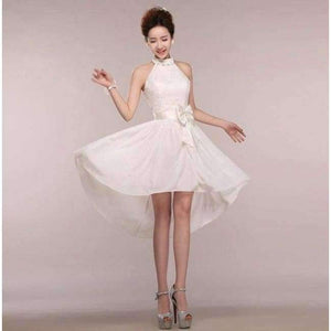 Planet Gates White / 2 New sleeveless Halter white color Ankle-Length bride girls Bridesmaid dresses