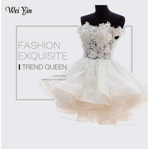 Planet Gates White / 2 New White Short Wedding Dresses The Brides Lace Wedding Dress Off The Shoulder Zipper Organza Wedding Dress