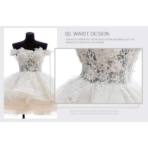 Planet Gates White / 2 New White Short Wedding Dresses The Brides Lace Wedding Dress Off The Shoulder Zipper Organza Wedding Dress