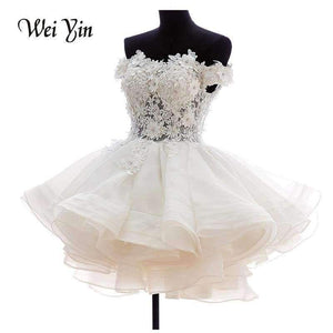 Planet Gates White / 2 New White Short Wedding Dresses The Brides Lace Wedding Dress Off The Shoulder Zipper Organza Wedding Dress