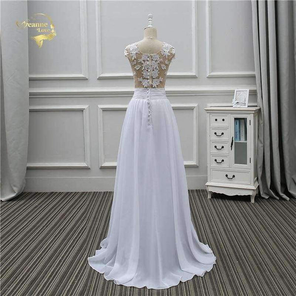 Planet Gates White / 2 Sexy Lace White Beach Wedding Dresses 2018 Newest Perspective Robe De Mariage JLOV75982 Vestido De Noiva Trouwjurk