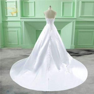 Planet Gates White / 2 Vestido De Noiva 2018 Classic Design Perfect Casamento Pearl A line Strapless Robe De Mariage Wedding Dresses OW 6642