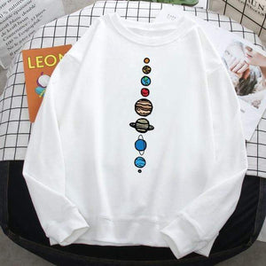 Planet Gates White 2 / XXL Solar System Planets Colour Mens Sweatshirt O-neck Hip Hop Hoodie Leisure Polyester Clothing  Autumn Moletom Masculino