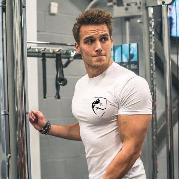 Men Cotton Short Sleeve T-shirt  New Casual Fashion Slim T Shirt Male Jogger Gyms Fitness Crossfit Tees Summer Tops Clothing