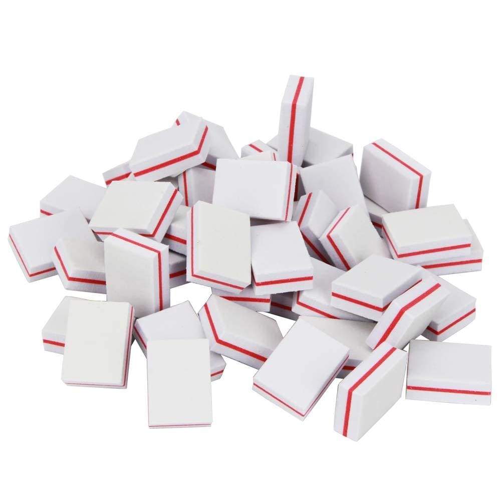 Planet Gates White 200Pcs Sponge Mini Nail Buffer Block Professional Nail File 100/180 Emery Board Sanding Buffing Blocks Manicure Care Tools