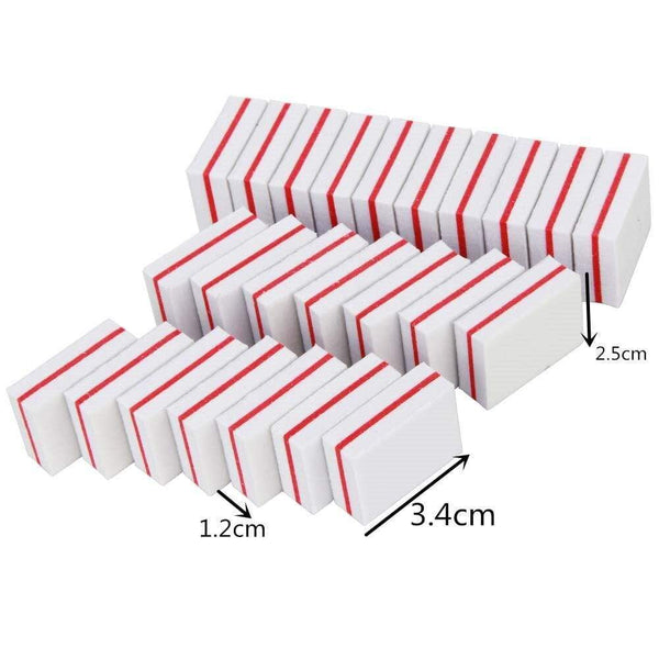Planet Gates White 200Pcs Sponge Mini Nail Buffer Block Professional Nail File 100/180 Emery Board Sanding Buffing Blocks Manicure Care Tools