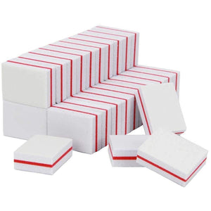 Planet Gates White 200Pcs Sponge Mini Nail Buffer Block Professional Nail File 100/180 Emery Board Sanding Buffing Blocks Manicure Care Tools