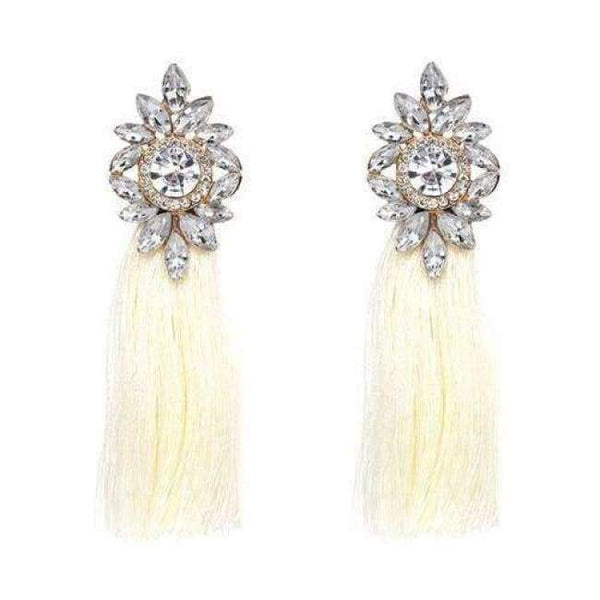 Planet Gates White 2018 Hot sale 9 Colors Long Tassel Earrings For Women Crystal Drop Earrings For Wedding Fashion Statement Jewelry Wholesale 30