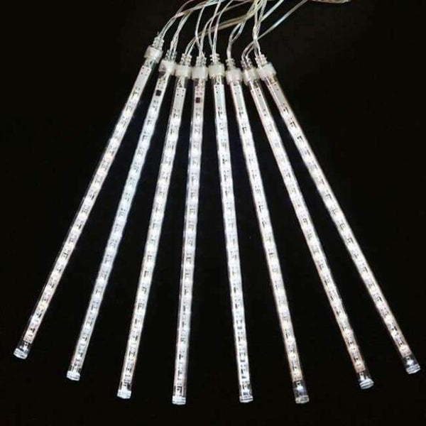 Planet Gates White / 20cm / 110V US plug Waterproof 50cm 8 Tube Holiday Meteor Shower Rain LED String Lights For Indoor Outdoor Gardens Xmas Christimas Party Decor Tree