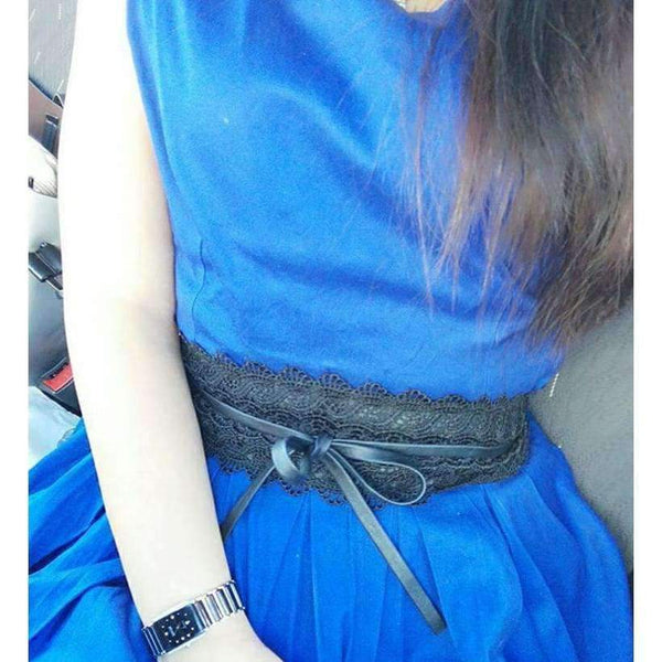 Planet Gates white / 220cm Belt For Women Dress Bowknot Faux Leather Lace Wide Belt Self Tie Obi Cinch Waist Band Boho Belt Cinto Fashion Belt  Feminino