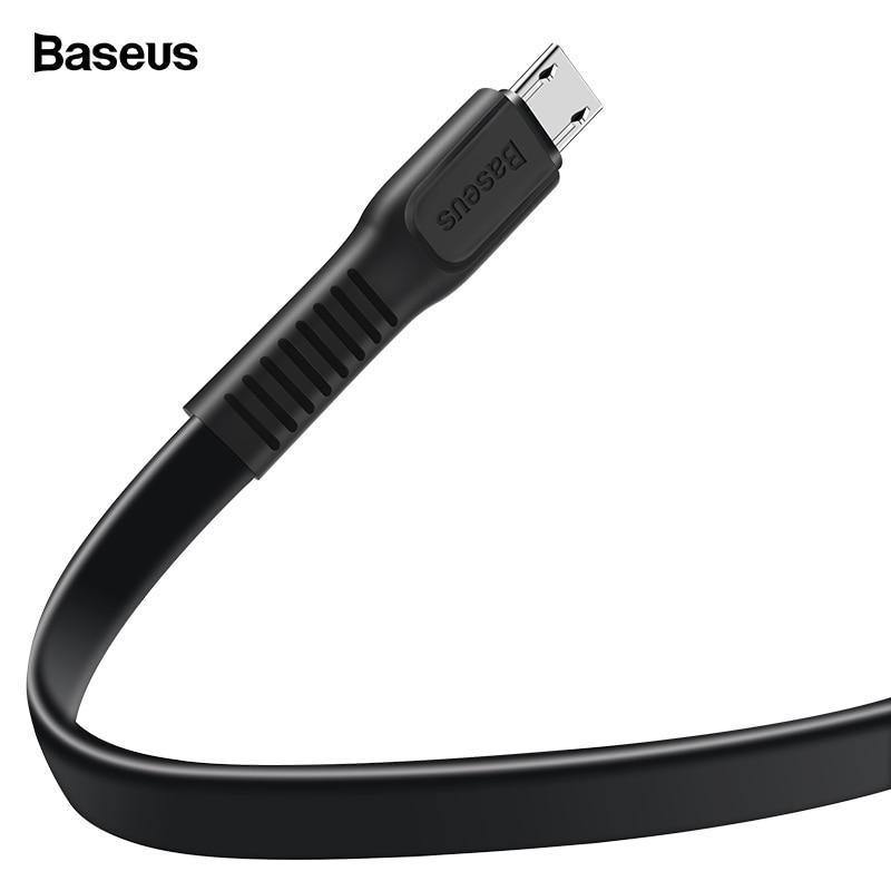Planet Gates White / 25cm Baseus Flat Micro USB Cable Fast Charging Data Cable For Samsung Xiaomi Huawei Android Mobile Phone Charger Cord Microusb Cable