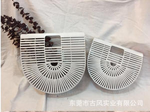 Planet Gates White / 28cm Travel Vacation Totes Bamboo Handbag For Ladies Women Handbag Female Handmade Woven Straw Beach Bag Summer Women's Purse