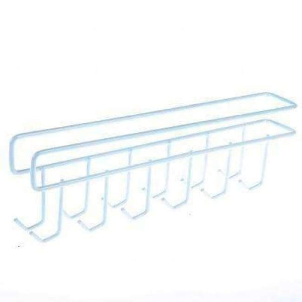 Planet Gates Бяла 2 бр. 12 куки, желязна висяща поставка за тенджера, тиган, закачалка за чаши, кухненска помощна за съхранение, кука, поставка за готвене, органайзер за закачалка за кърпи