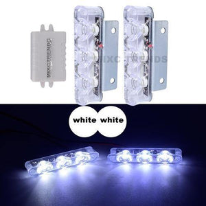 Planet Gates White 2Pcs 3 LED Strobe Light 6W Police Flashing Warning Led Brake Light Lamp DC 12V Car Truck Motorcycle Rear Brake Stop Led Lights