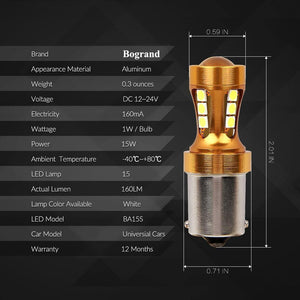 Planet Gates White / 2PCS White Ba15s Canbus 12V/24V White Color 1156 P21W T20 7440 3156 T25 Ba15s T15 W16W LED Lamp Bau15s Reversing Tail Rear Car Led Light