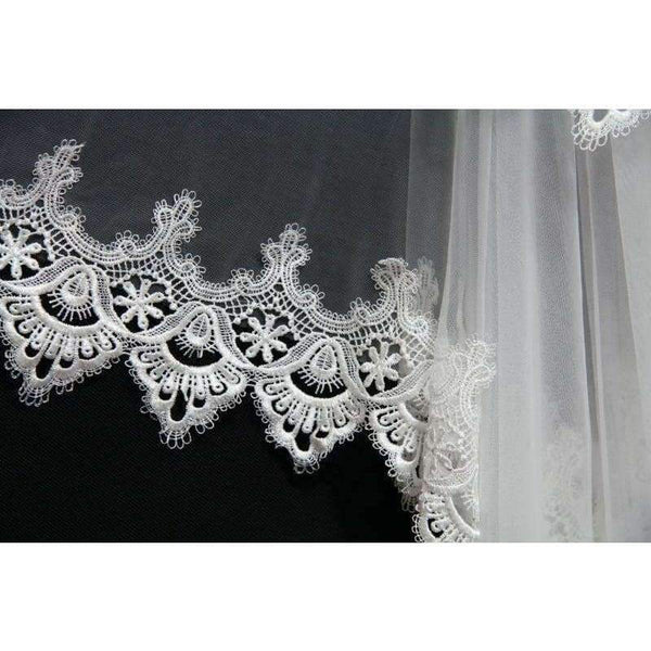 Planet Gates White / 300cm Cathedral Bridal Veils 2018 New Bride Wedding Veil Long Bride Appliques Bridal Veil 3 Meters One Layer Wedding Accessories