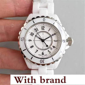 Planet Gates white 33mm Lovers Watch Mens Fashion Women Watch Luxury Casual Waterproof Quartz Ceramic Watches Ladies Wristwatch Gifts Female