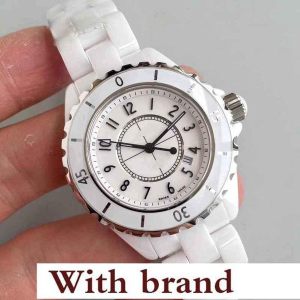Planet Gates white 33mm Lovers Watch Mens Fashion Women Watch Luxury Casual Waterproof Quartz Ceramic Watches Ladies Wristwatch Gifts Female