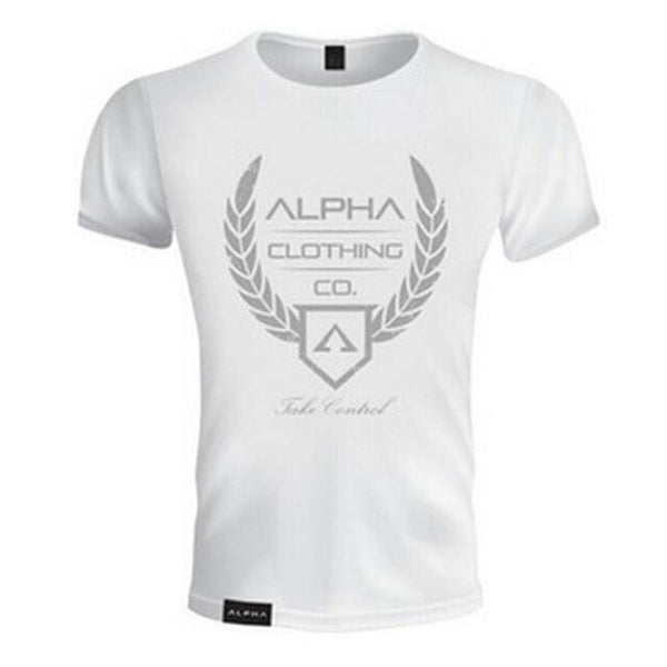 Men Cotton Brand T-shirt Casual Fashion Printed Black t shirt Gyms Fitness Bodybuilding Workout Tees Tops Male Summer Clothing